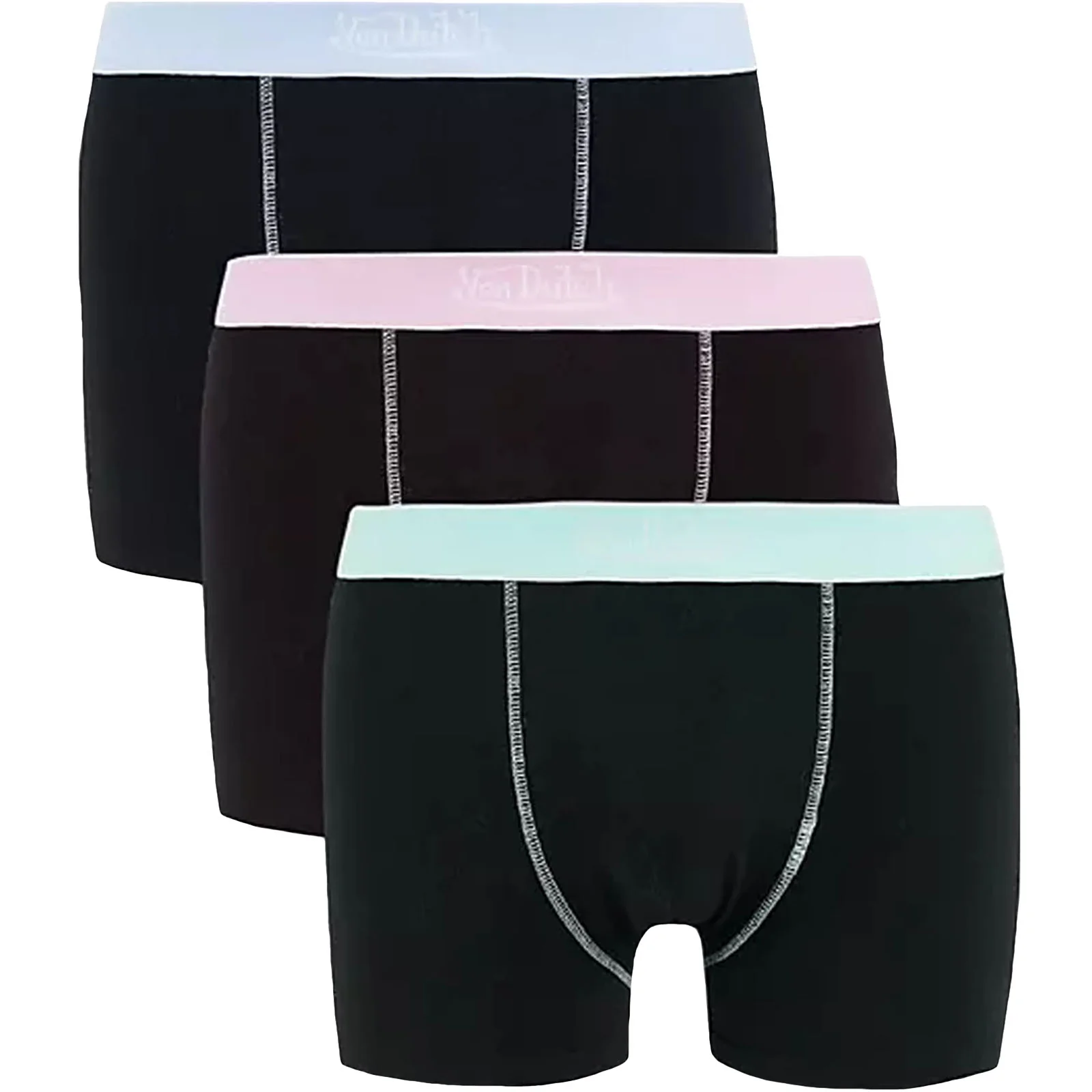Von Dutch Mens Contrast 3 Pack Boxer Shorts - Multi