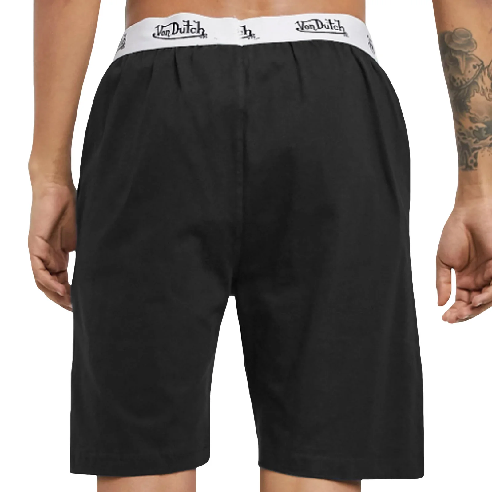 Von Dutch Mens Dax Waist Lounge Shorts - Black - Image 2